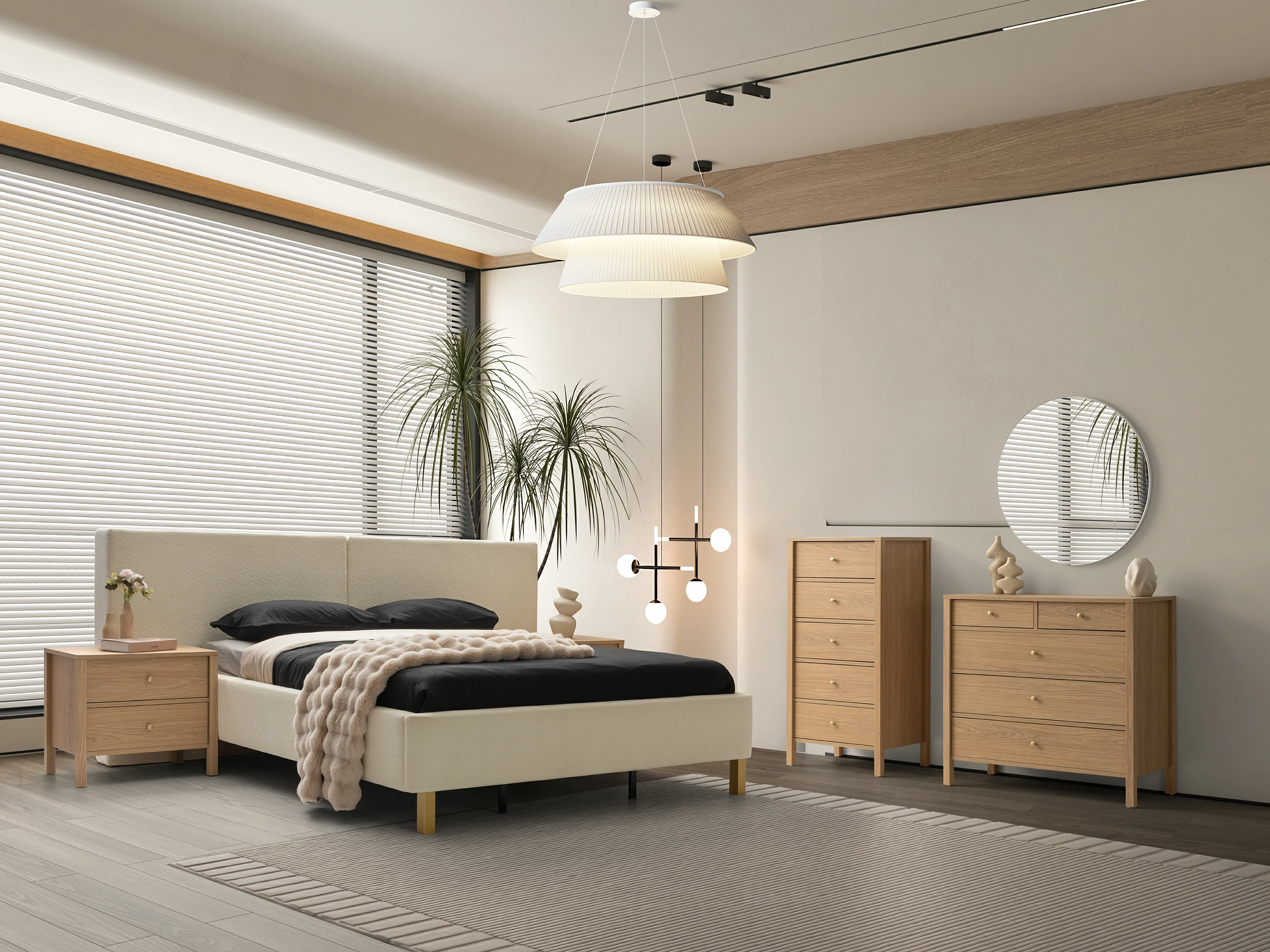 Loft Meşe Yatak Odası