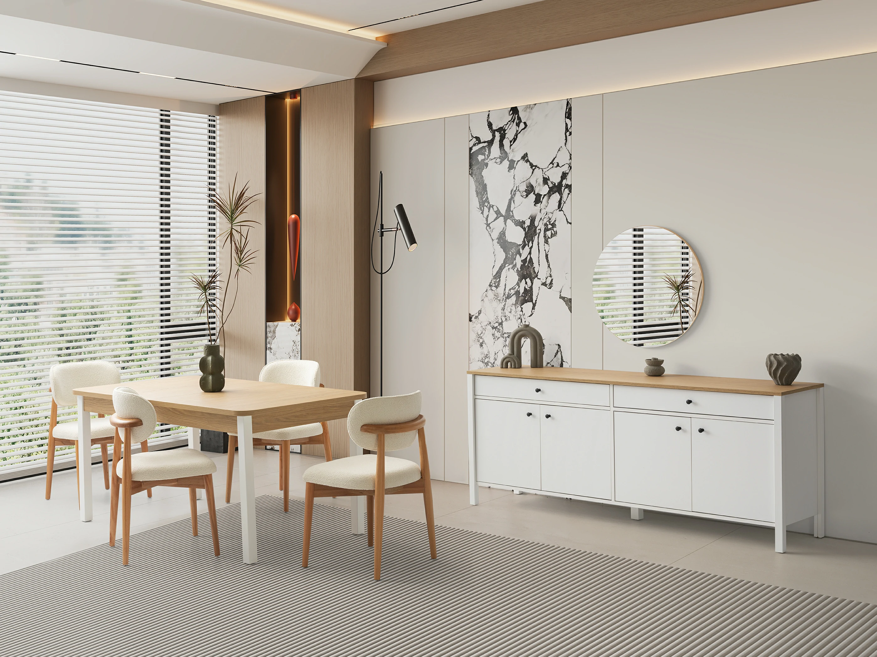 Mona Yemek Odası Beyaz